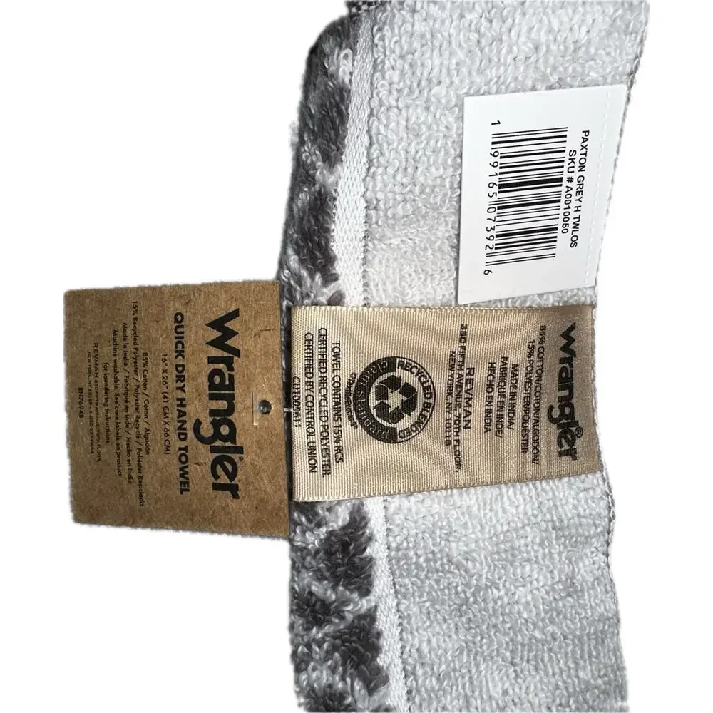 NEW Wrangler Paxton Gray Towel Set 4 Bath & 2 Hand